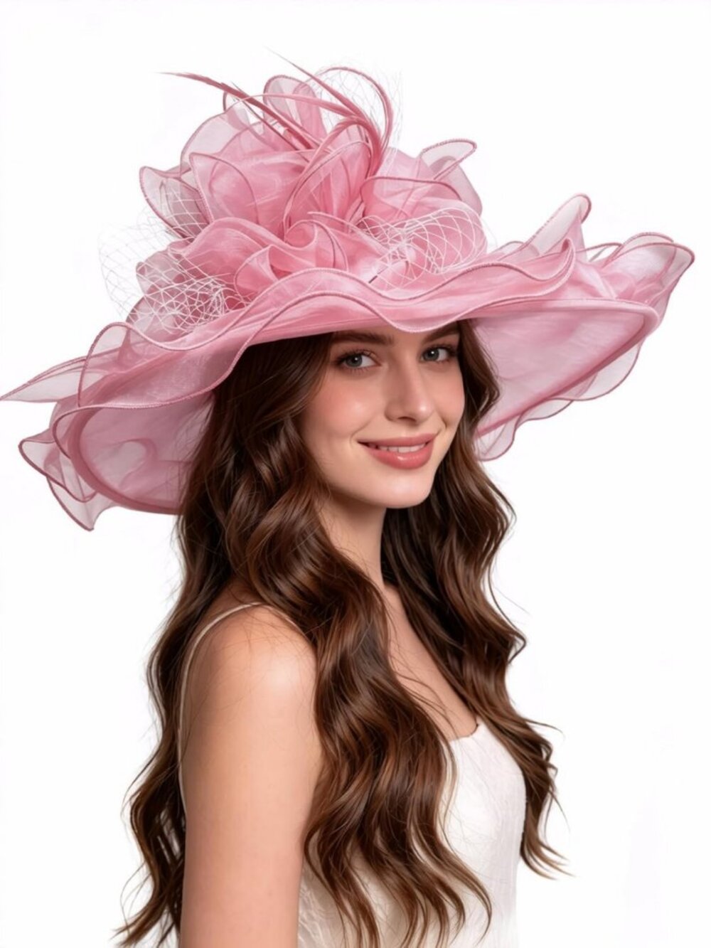Elegant Women's Organza Fascinator Hat for Church, Derby, Bridal & Tea Party